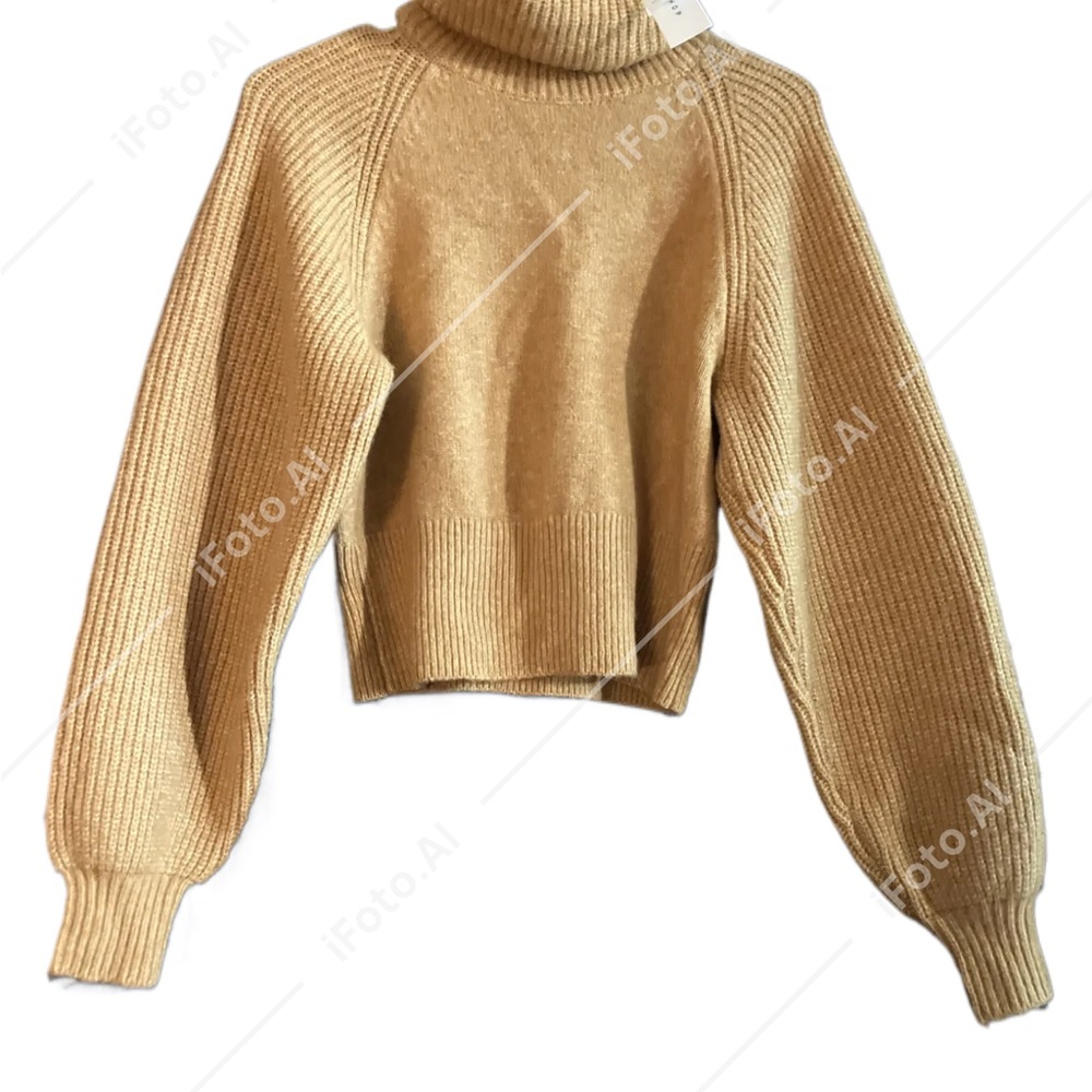 NWT TopShop ASOS Women’s 0-2 Nordstrom Tan -Yellow Soft Turtle Neck Sweater
